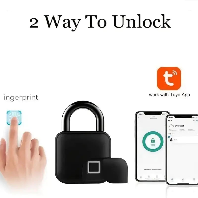 Smart Fingerprint Padlock with Bluetooth and USB Rechargeable