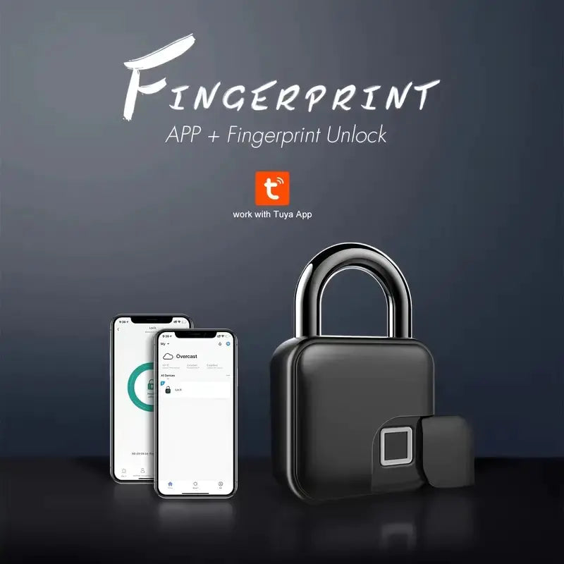 Smart Fingerprint Padlock with Bluetooth and USB Rechargeable