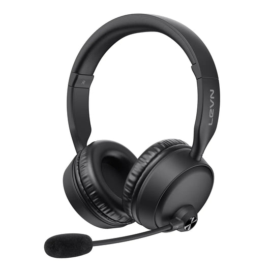 Bluetooth Headset Bluetooth Headphones with AI Noise Cancelling Microphone 60Hrs Working Time Bluetooth 5.3 Multipoint Connect Wireless Headset with Mic for Work/Phone/Call Center/Computer/PC